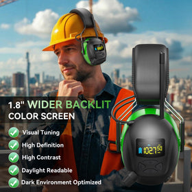 USB-C fast charge cable powering Kalence earmuffs for long shifts