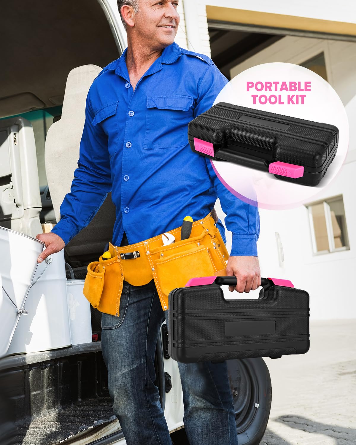 KALIACHO DIY home repair ideas with a pink toolkit in view