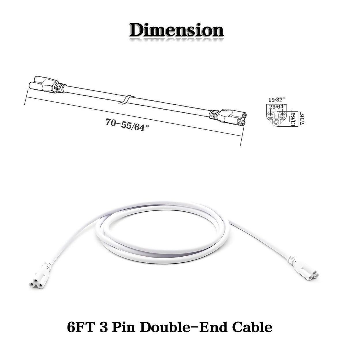 Kalina end-to-end connection cable shown for plug-and-play LED installations.