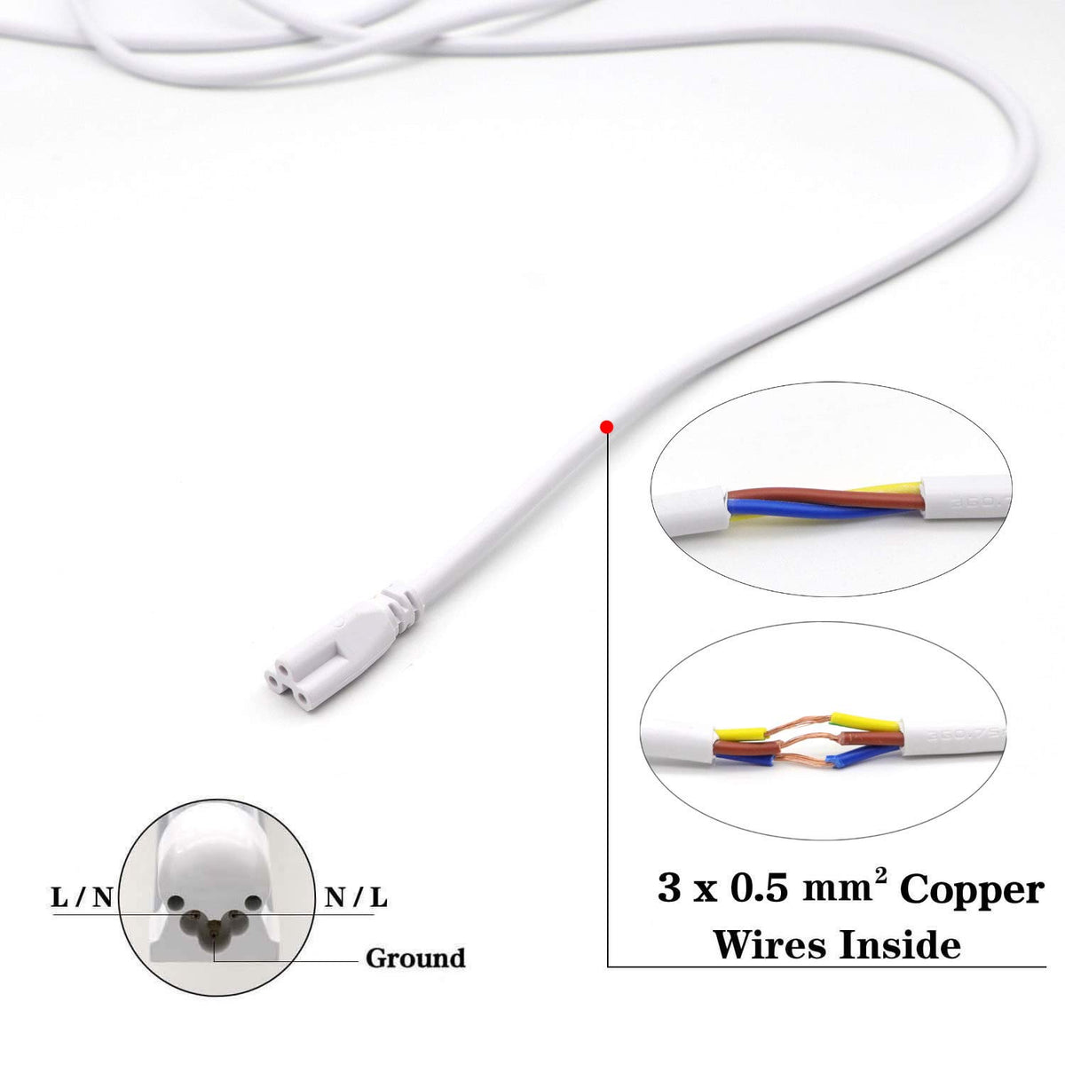 Kalina plug-and-play wire designed for easy LED tube setup and extension.