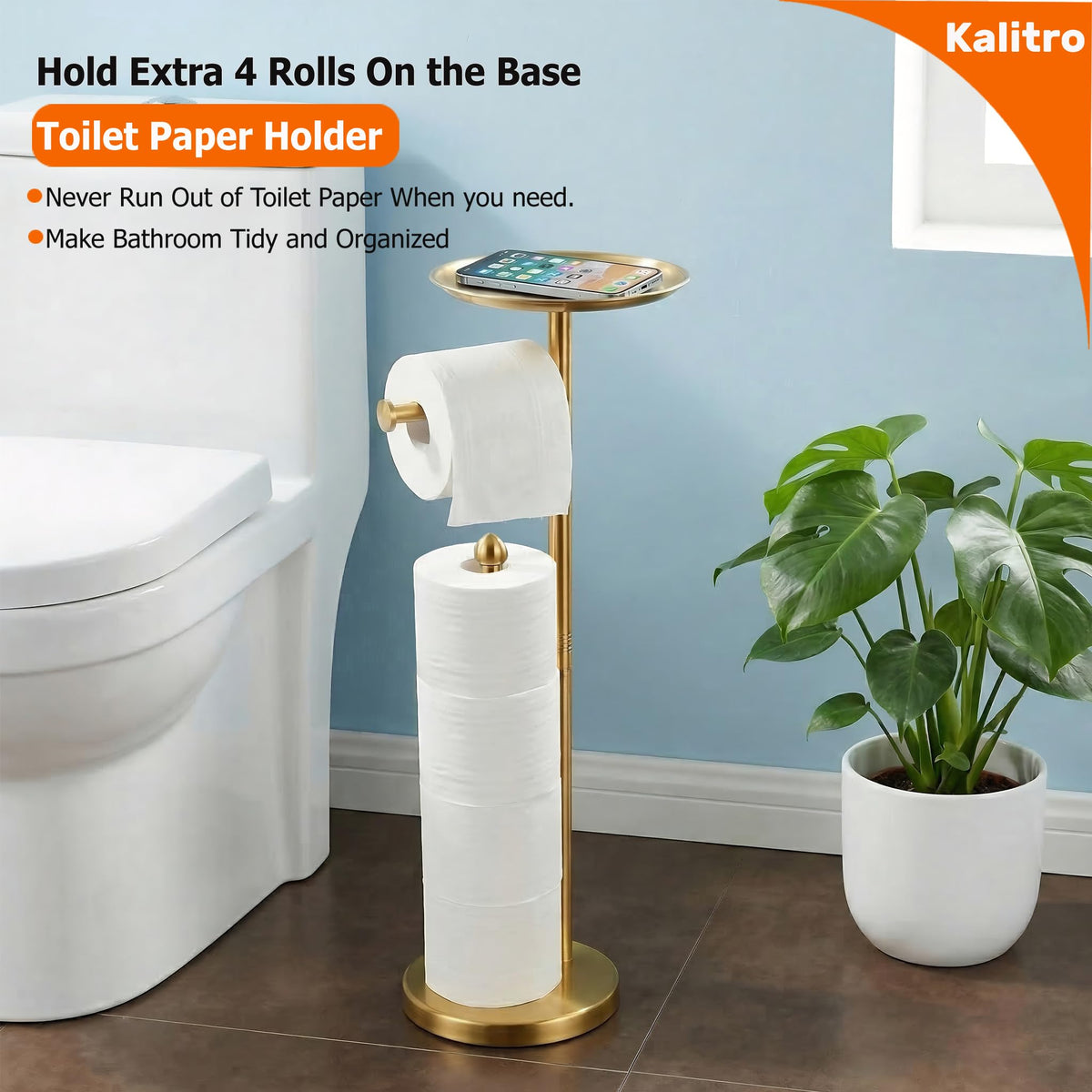 Sturdy stainless steel construction resists corrosion for lasting bathroom use.