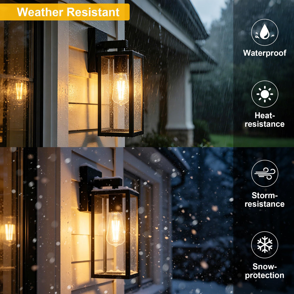 Kalium outdoor lantern waterproof design protects against weather while lighting walkways.