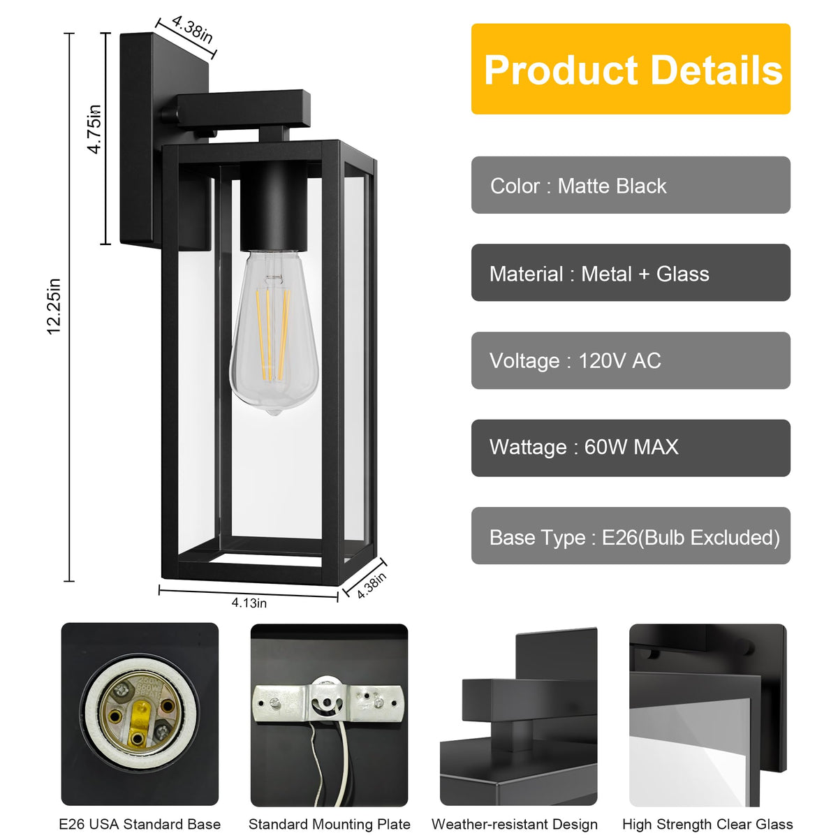 Kalium porch light for front door enhances curb appeal and visibility.