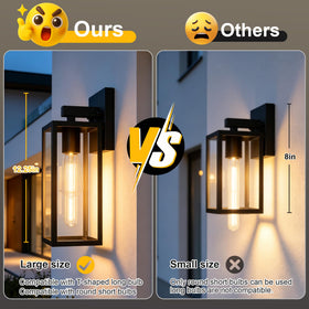 Kalium porch lights 12.4-in height with clear glass shade for welcoming entryways.