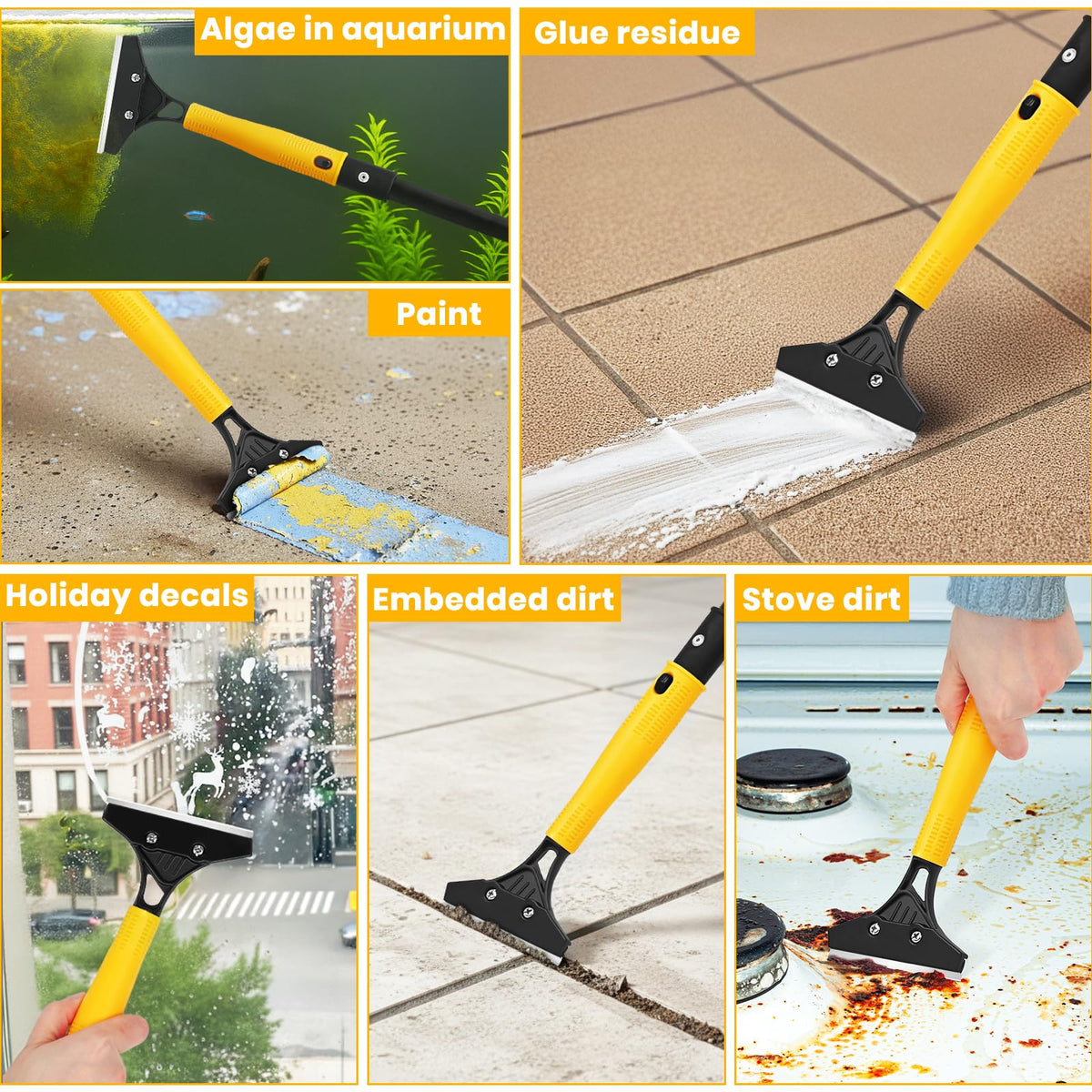 KalTell forty-four point five inch handle enables efficient cleaning