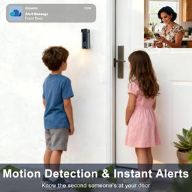 KAMEP doorbell with two-way audio lets you speak to visitors remotely.