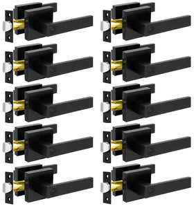 Kamota privacy door levers matte black pack for cohesive interior styling.