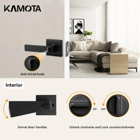 Kamota reversible design fits left and right handed doors for flexibility.