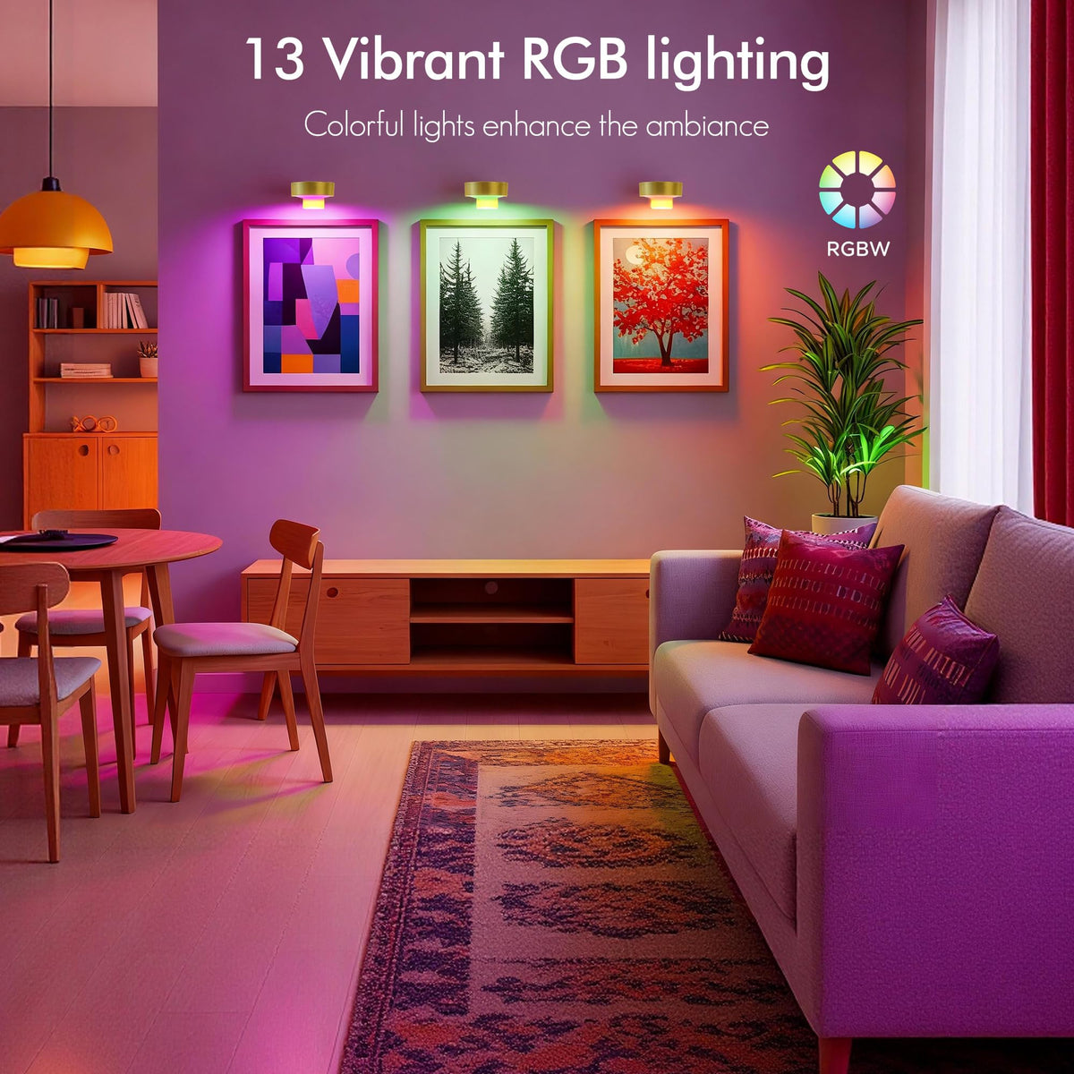 Kandicyar 3Pack Picture Light with remote control for easy color selection