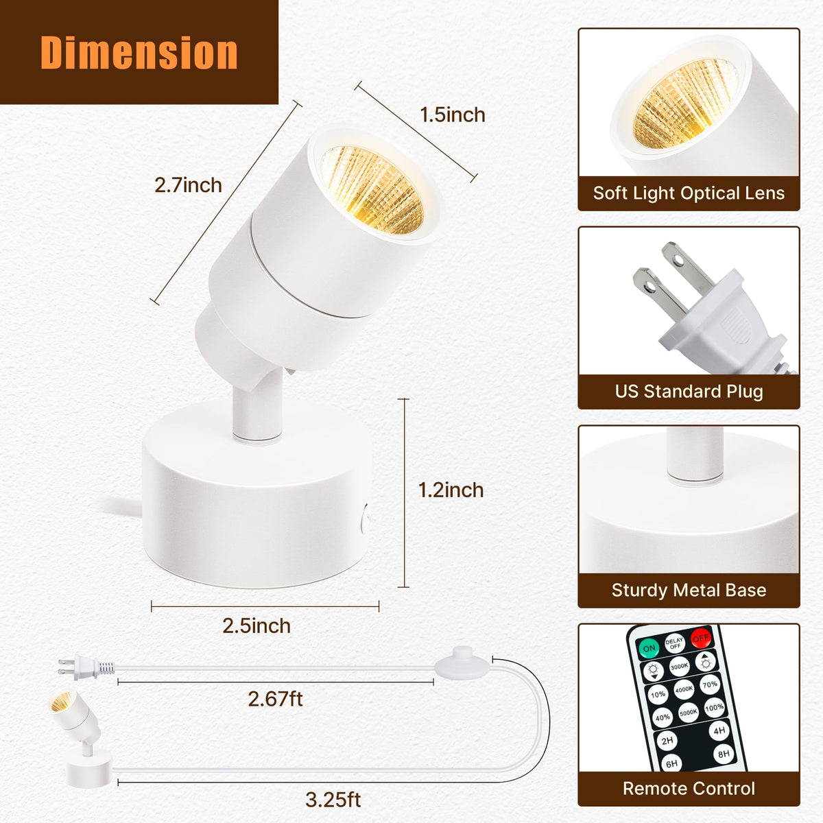 Kandicyar indoor LED spotlight set enhances paintings and plants.