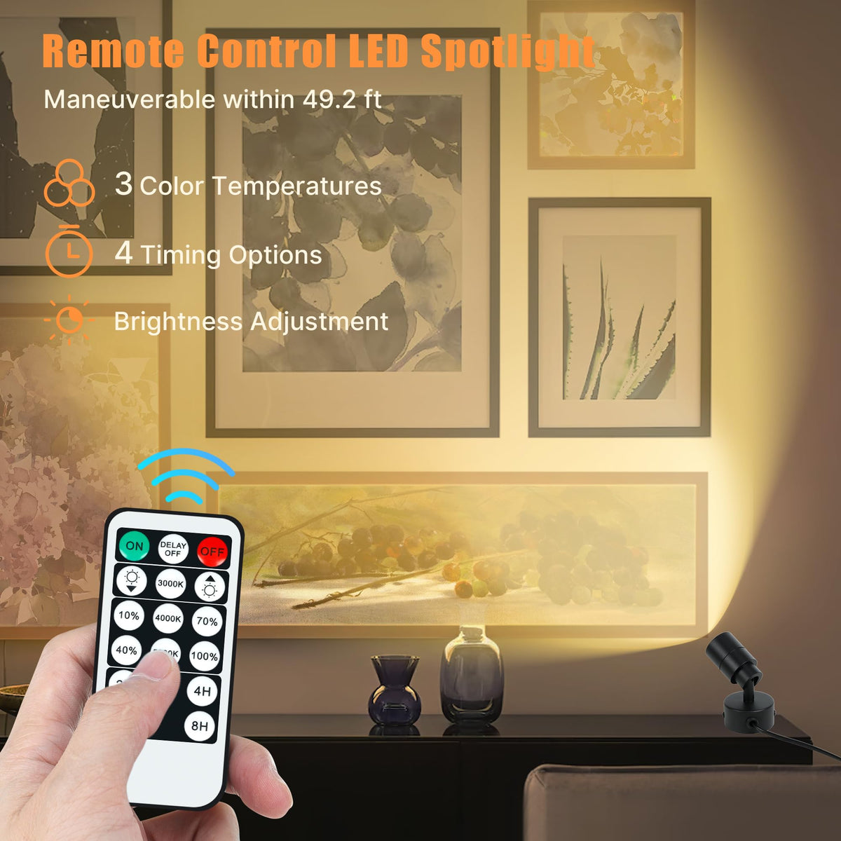 Kandicyar LED spotlight adjustable color temperature for ambiance