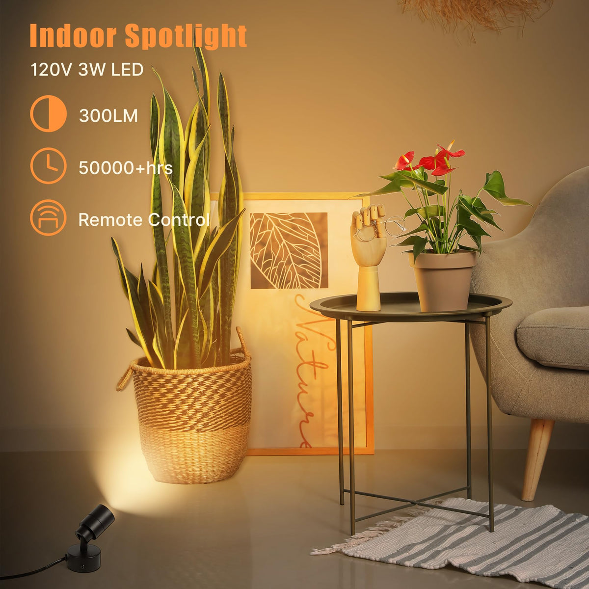 Kandicyar LED spotlight remote dimming and brightness control