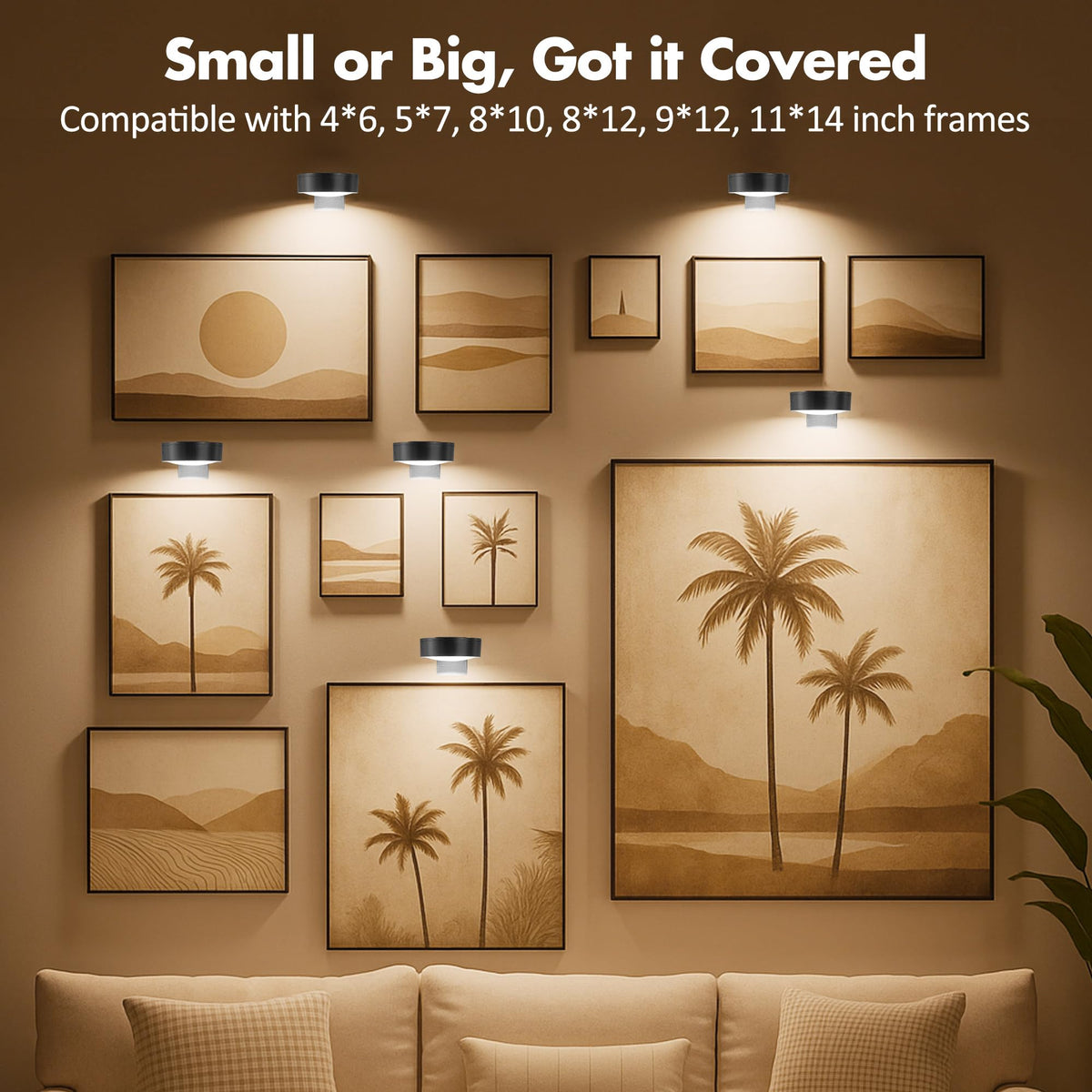 Kandicyar 3-pack picture lights provide versatile frame lighting options
