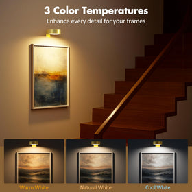 Kandicyar remote-dimmable picture light closeup showing brightness control