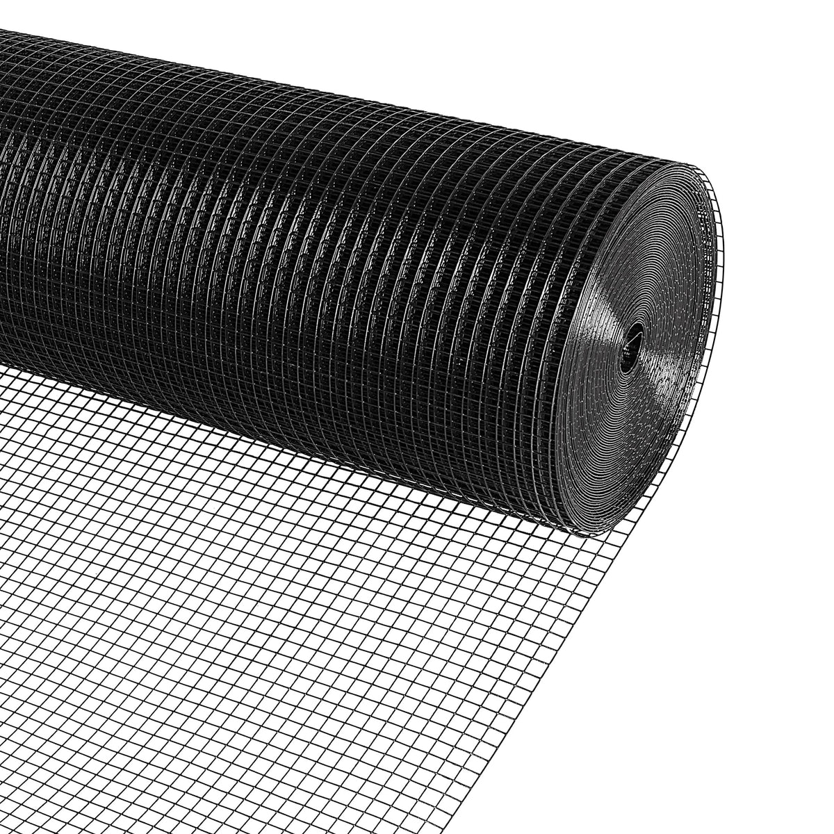 KANERS black vinyl-coated wire mesh 1/2 inch square provides durable fencing for gardens.