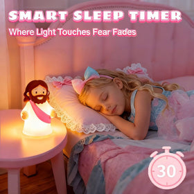 KangTen CHEN Jesus Night Light bedside-table setup for calm evenings.