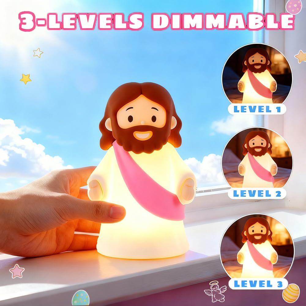KangTen CHEN Jesus Night Light dimmed glow provides eye-friendly illumination.