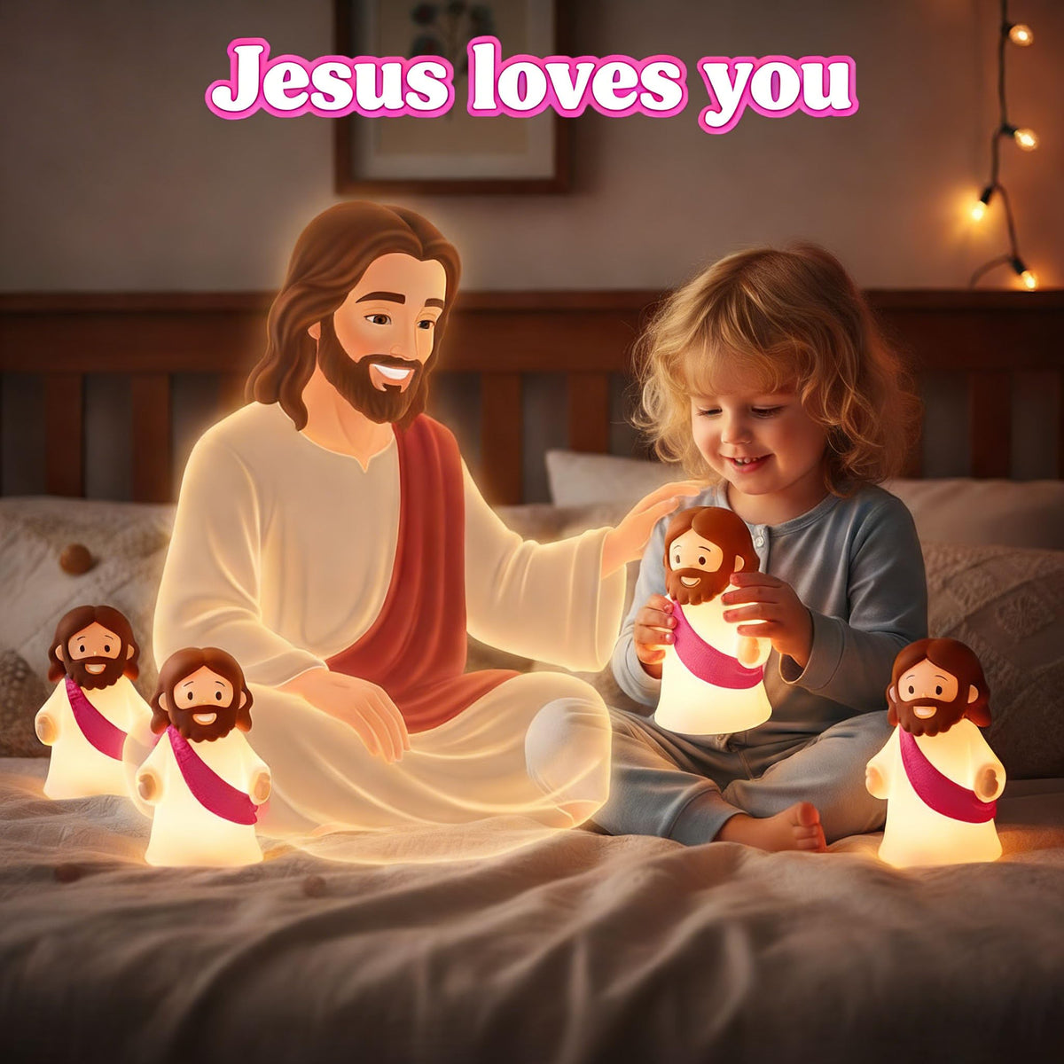 KangTen CHEN Jesus Night Light supports prayer-time use with gentle light.