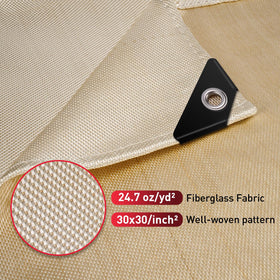 Compact Kanhiro welding blanket folded for quick setup and storage.