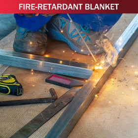 Kanhiro fireplace mat protects floors from sparks and embers.