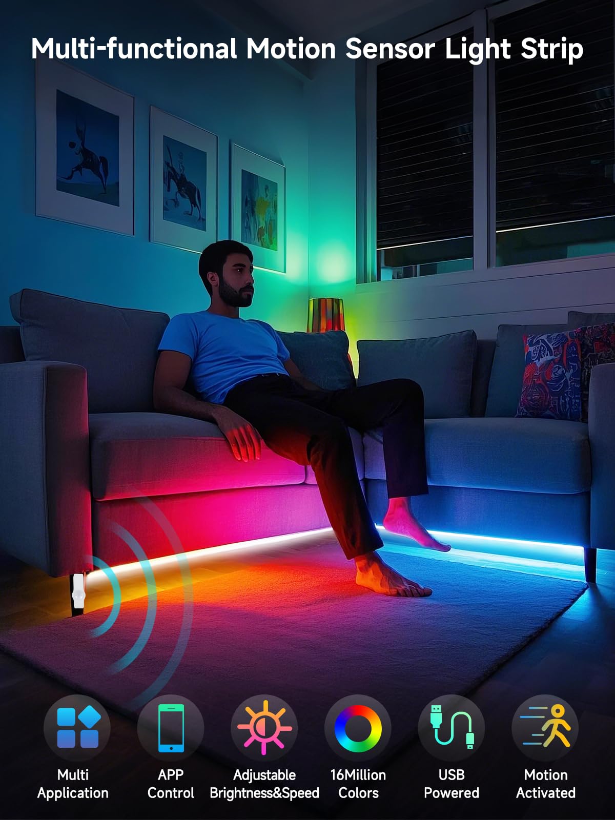 Kantutoe color changing mode with 16 million colors for mood lighting