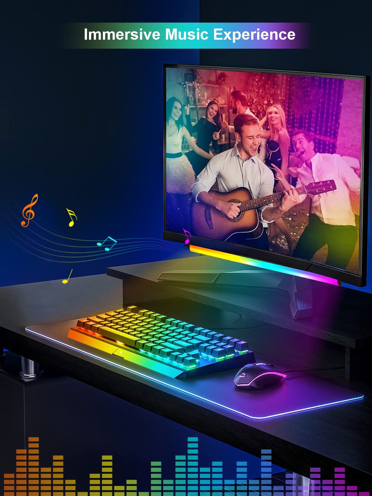 Kantutoe music-sync LED bar syncs with sound for immersive sessions.