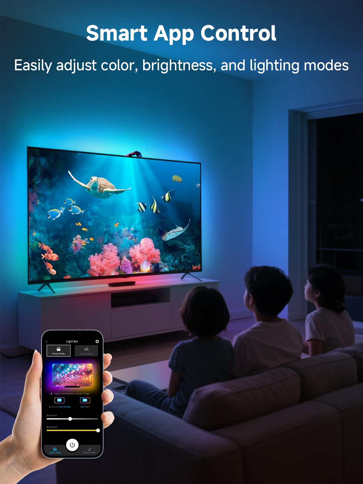 KANTUTOE backlight fits most 45–65 inch TVs with flexible edge coverage