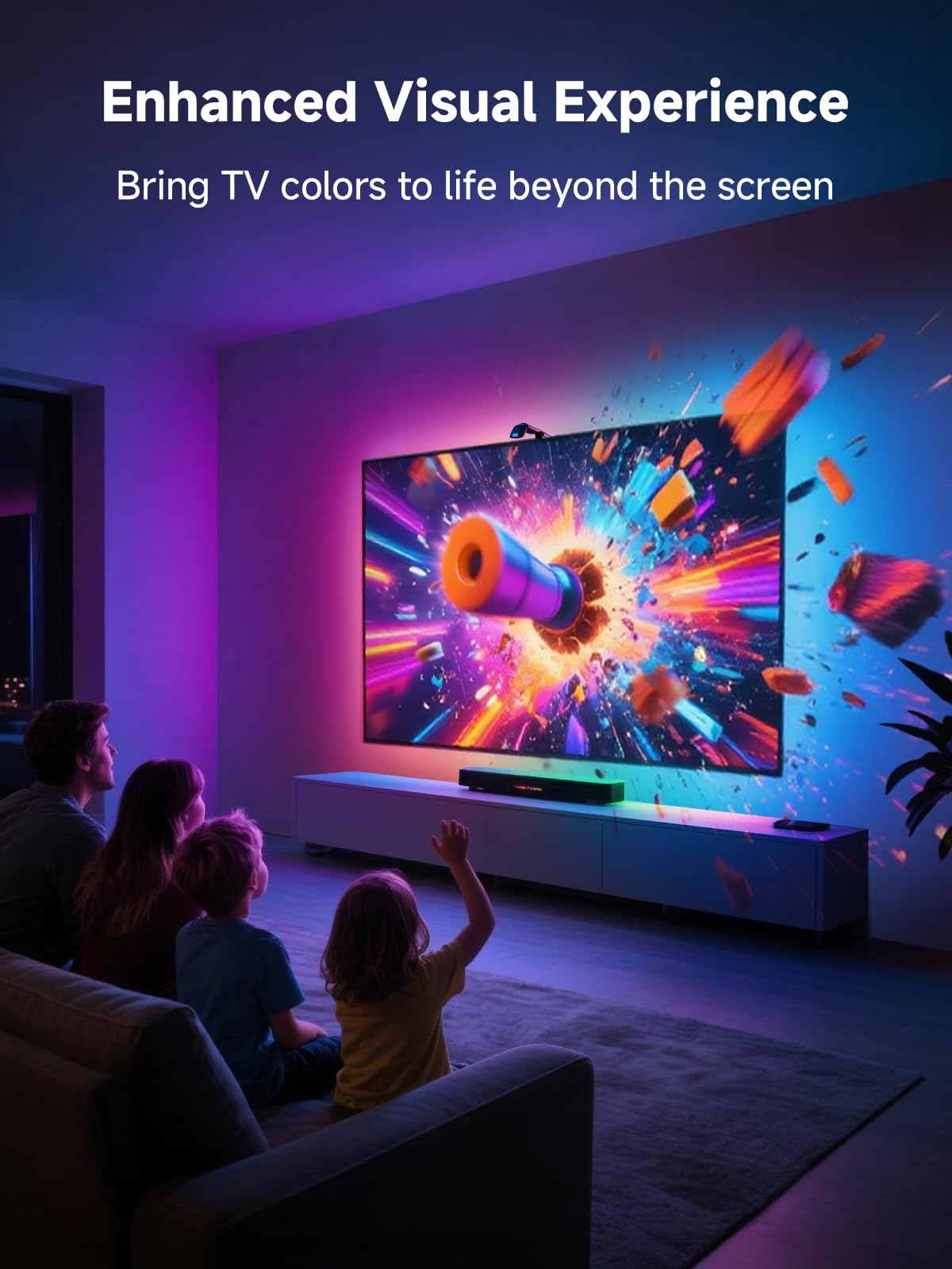 KANTUTOE backlight setup showing adhesive mounting for quick customization