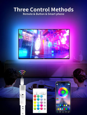 KANTUTOE LED TV lights synced via app for dynamic scenes.
