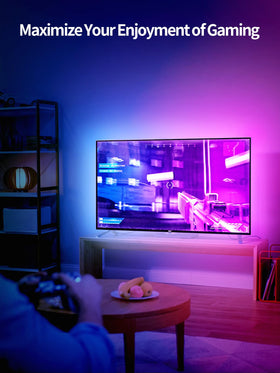 KANTUTOE TV lights respond to music using built-in mic for rhythm lighting.