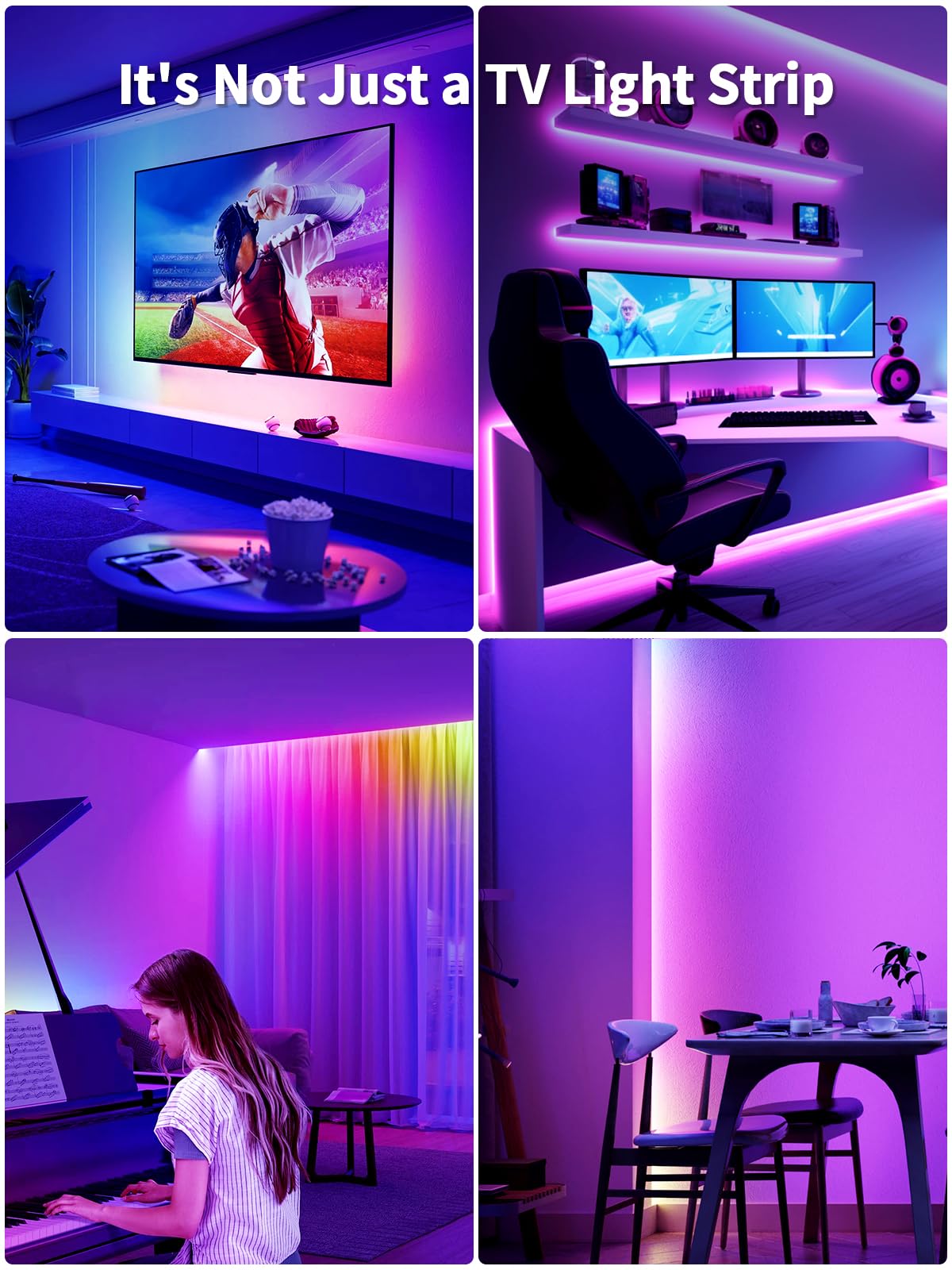KANTUTOE USB powered LED strip provides cool, safe operation in any room.