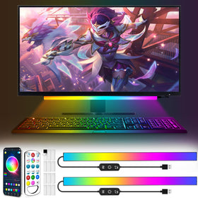 Kantutoe under-monitor light bar adds subtle RGB glow to your desk.