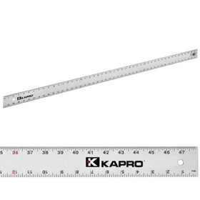KAPRO 308 straight edge ruler shows a 48-inch scale for precise carpentry measurements.