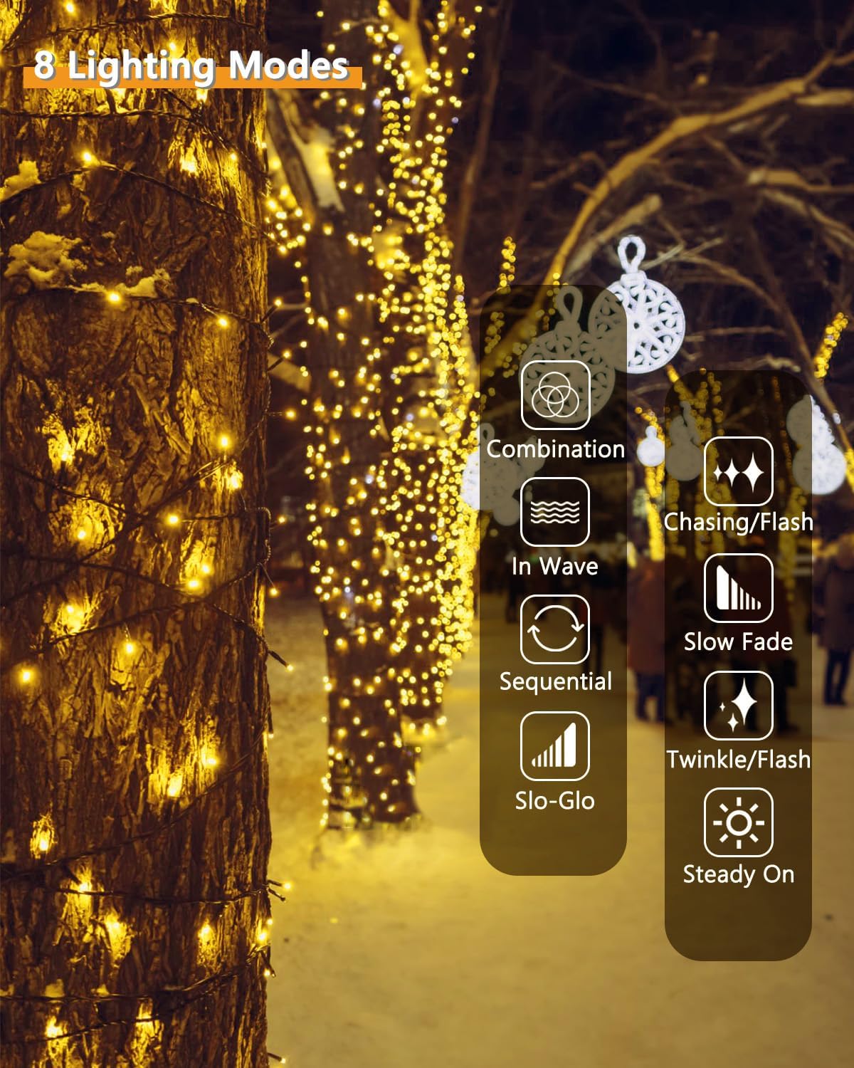 KAQ Upgrade 2Pack 500LEDs warm white lights decorate patios for cozy evenings