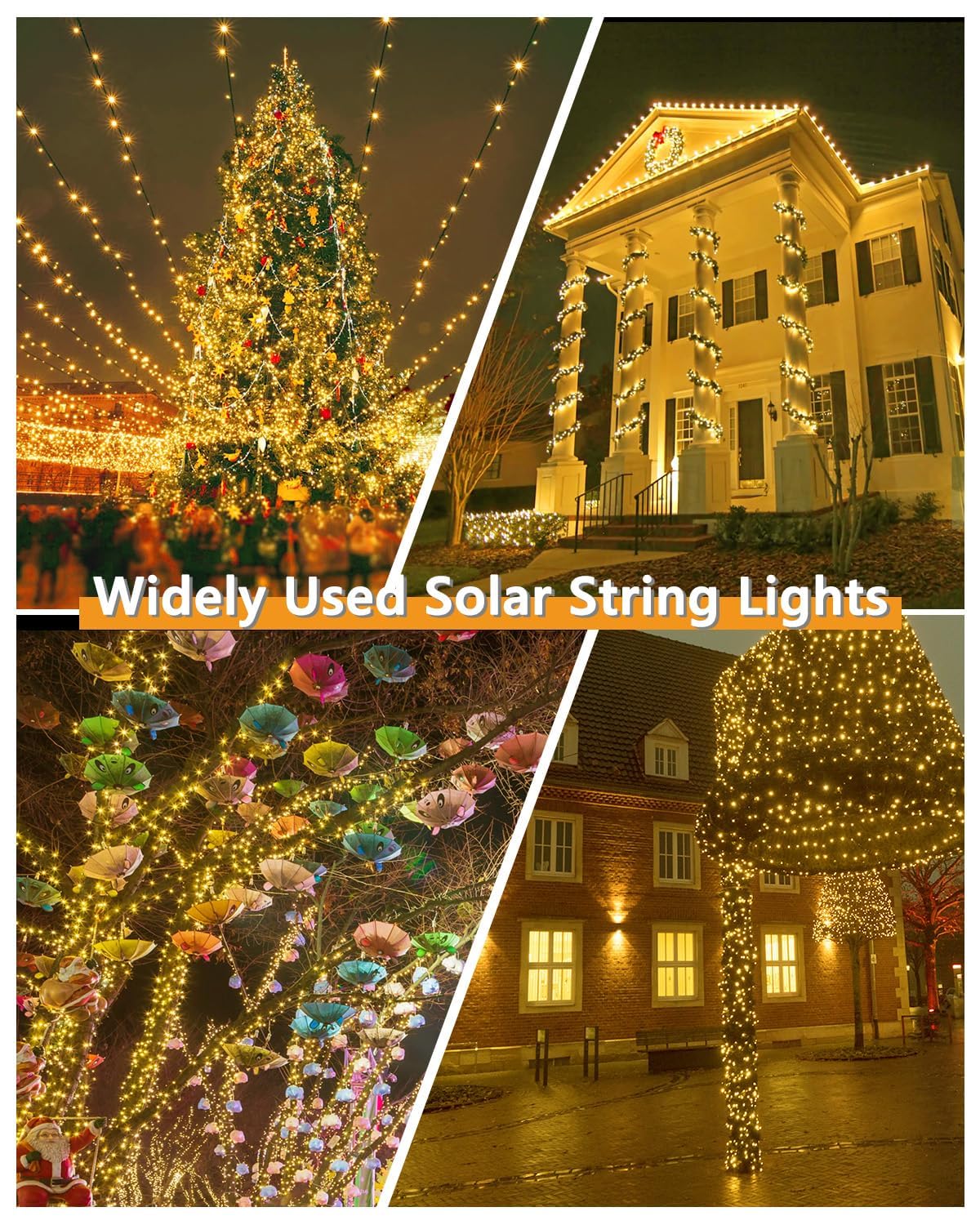 KAQ Upgrade 2Pack 500LEDs patio setup uses warm white glow for evenings