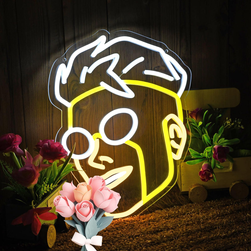 KAQRI Heroic Head Silhouette LED neon sign adds bold wall glow for gaming rooms