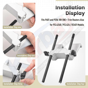 Karbay Edge Guide Assembly installed on Ryobi P601 for clean edges