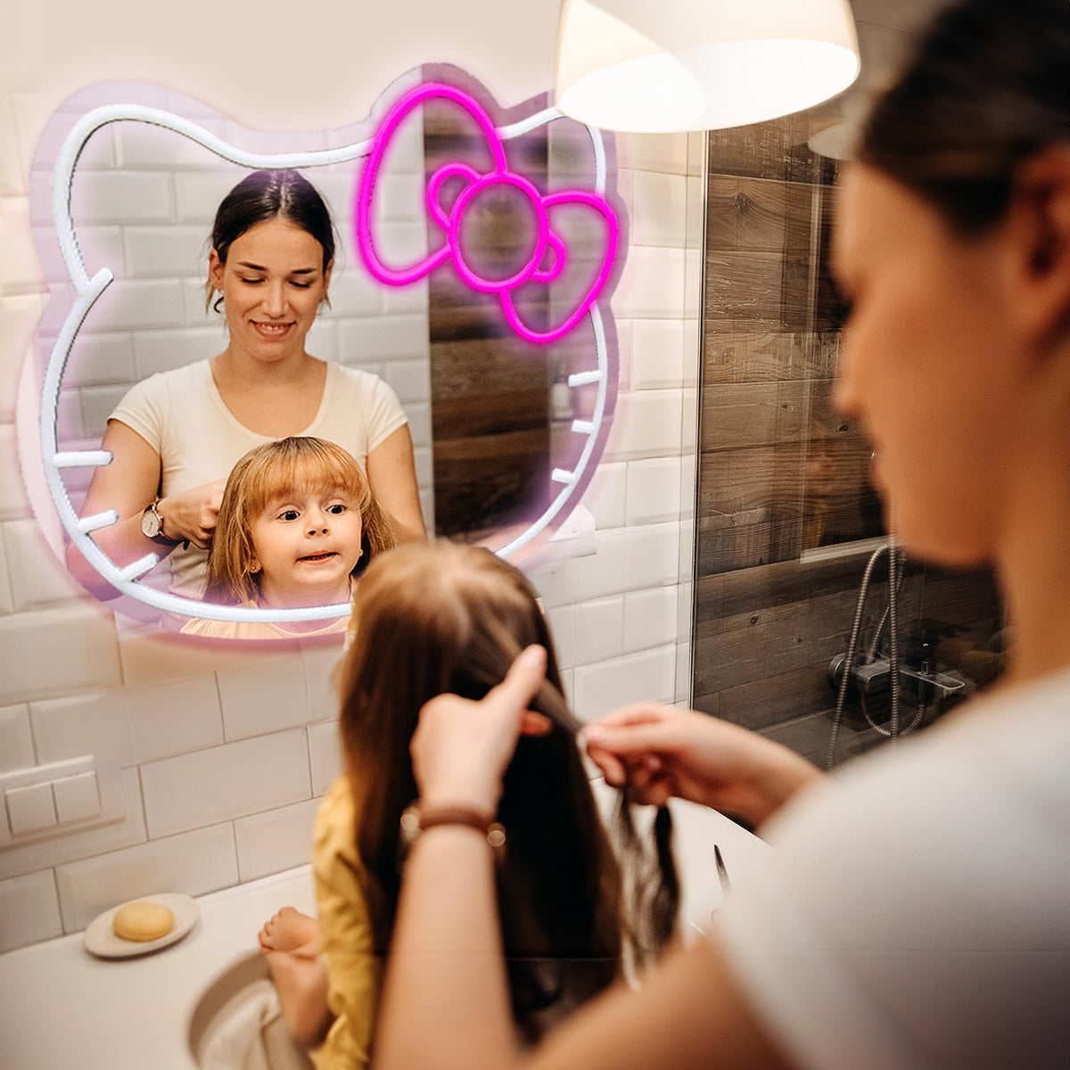 Karc Mirror Neon Sign designed for safe vanity illumination