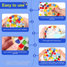 Karidge glitter grout adhesion demonstrates strong bonding on glass and ceramic