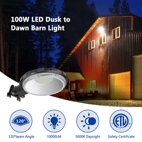 Karjoefar LED barn light side mount demonstrates easy wall installation.