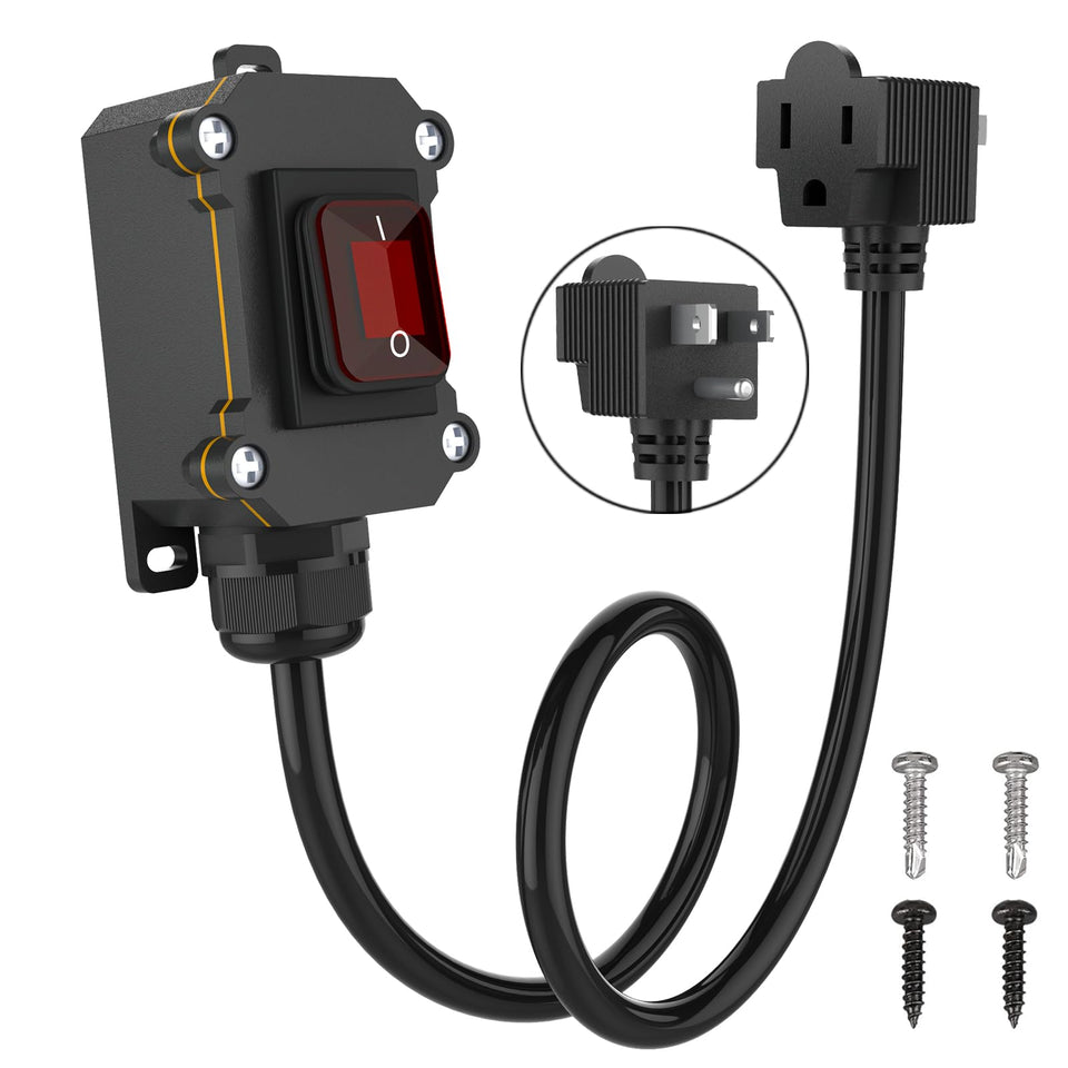 KarlKers inline cord switch shows a red LED rocker for quick power control.