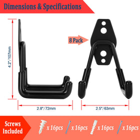 KAROSOM rubber-coated garage hooks protect surfaces from scratches.