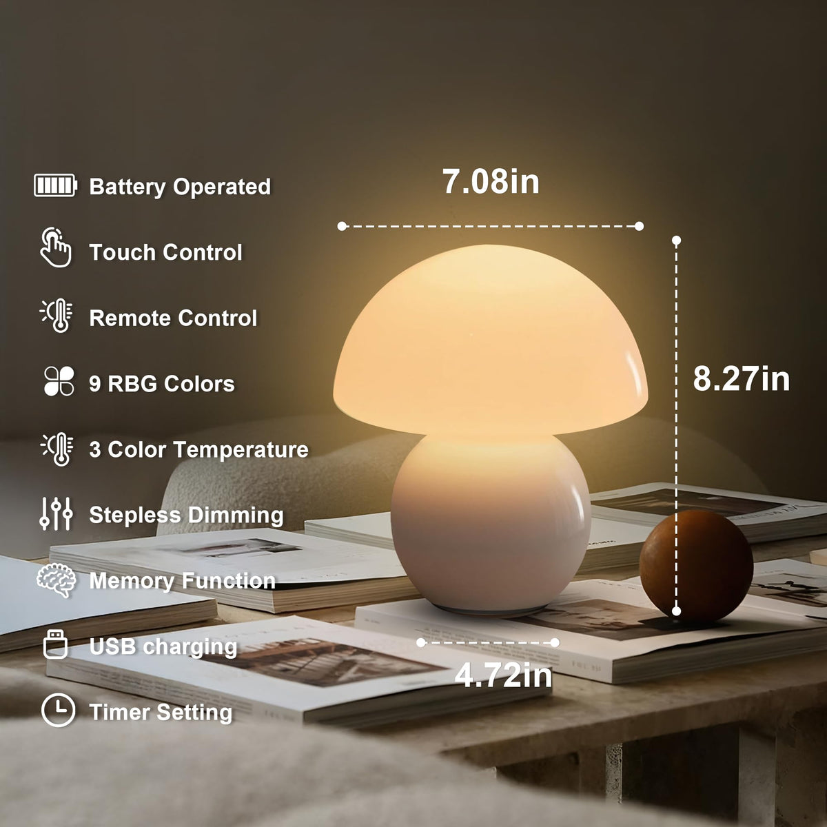 KARTOOSH night-light mode creates gentle sleep-friendly ambience.