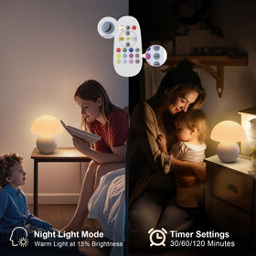 KARTOOSH lamp showing timer function for timed lighting sessions.