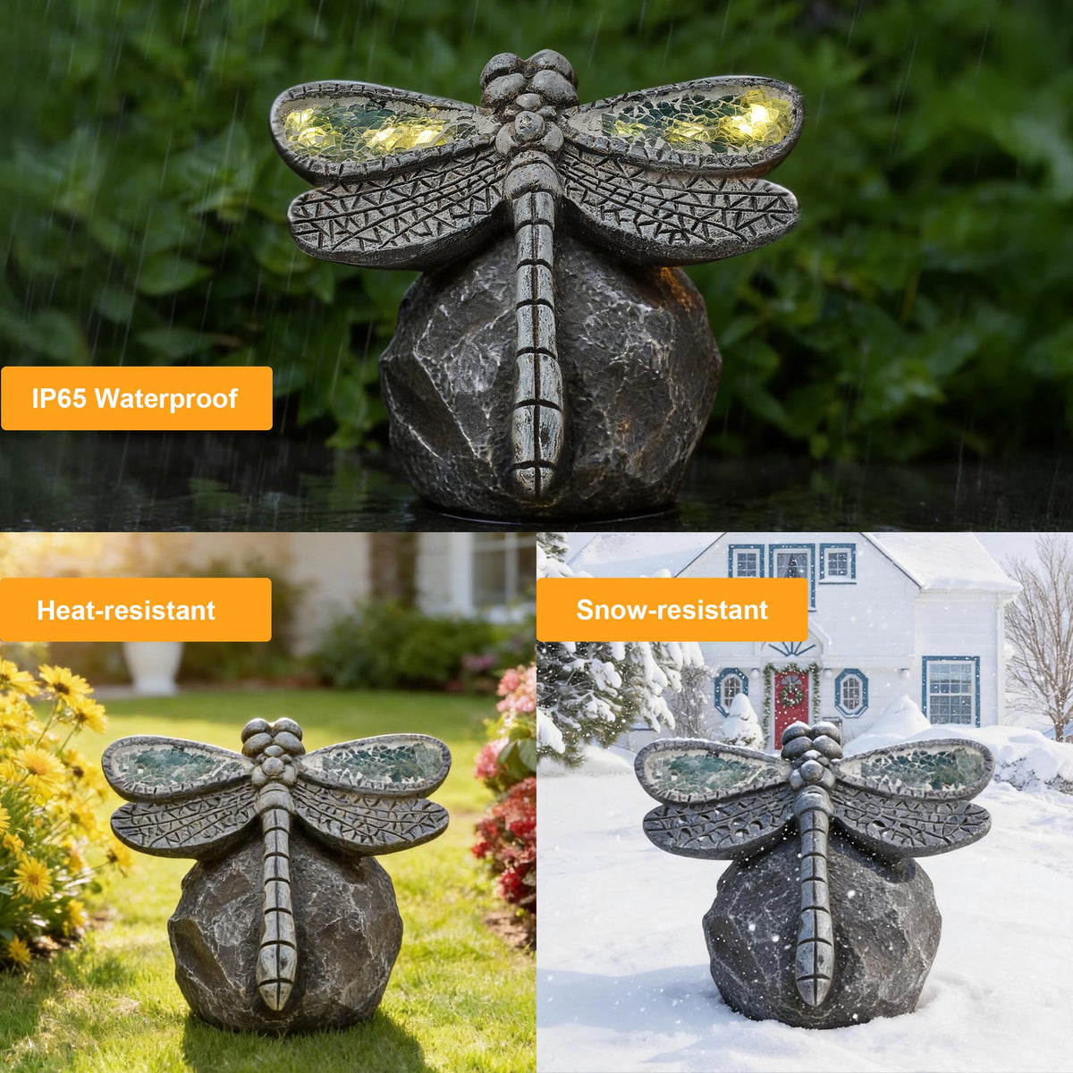 KARTOOSH resin garden dragonfly light adds cozy ambience