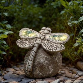 KARTOOSH solar dragonfly garden statue with a gentle night glow