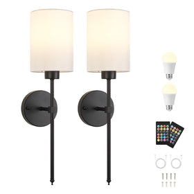KARTOOSH battery-powered sconces support cord-free illumination in hallways.
