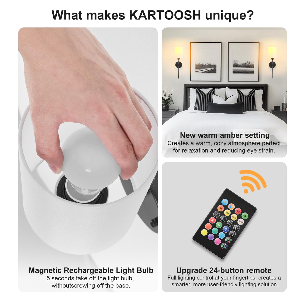 KARTOOSH neutral white daylight option complements hallways and desks.