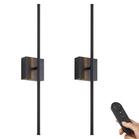 KARTOOSH battery-powered wall sconce in a two-pack mounted for flexible living space lighting.