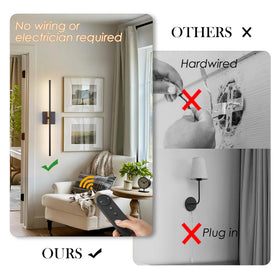 KARTOOSH wall sconce with remote control enabling easy dimming from across the room.
